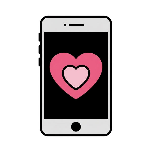 Mobile phone and Pink heart