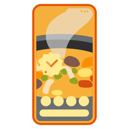 Mobile phone and Pot of food