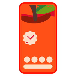 Mobile phone and Red apple