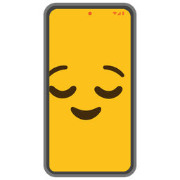 Mobile phone and Relieved face