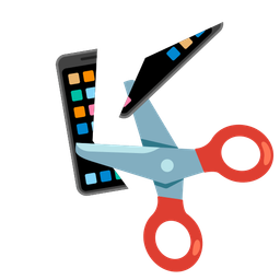 Mobile phone and Scissors