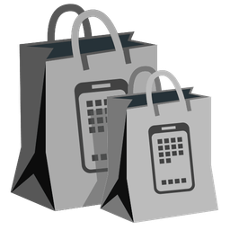 Mobile phone and Shopping bags
