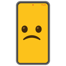 Mobile phone and Slightly frowning face