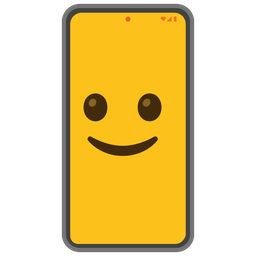 Mobile phone and Slightly smiling face