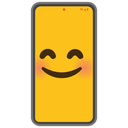 Mobile phone and Smiling face with smiling eyes