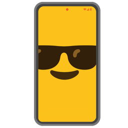 Mobile phone and Smiling face with sunglasses