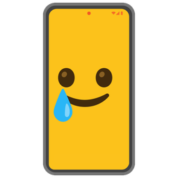 Mobile phone and Smiling face with tear
