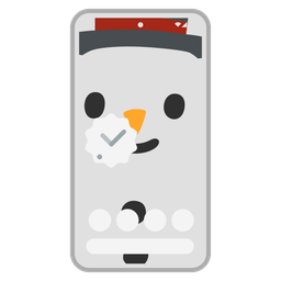 Mobile phone and Snowman without snow