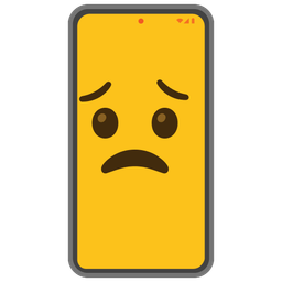 Mobile phone and Worried face