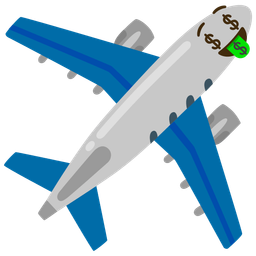 money-mouth face and airplane