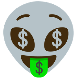 money-mouth face and alien