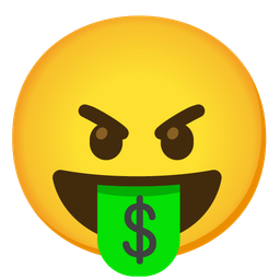 money-mouth face and angry face