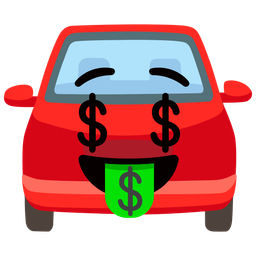 money-mouth face and automobile