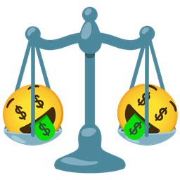 money-mouth face and balance scale