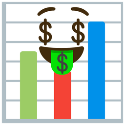 money-mouth face and bar chart