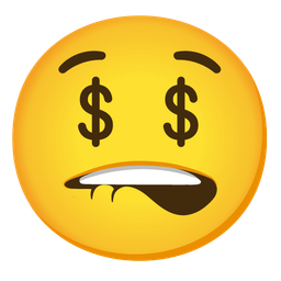 money-mouth face and biting lip