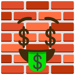money-mouth face and brick
