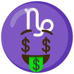 money-mouth face and Capricorn