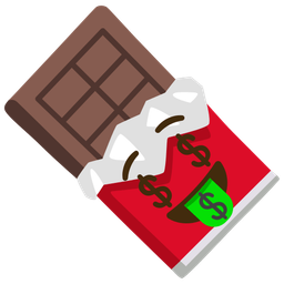 money-mouth face and chocolate bar