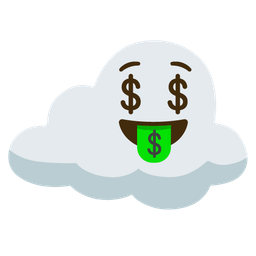 money-mouth face and cloud