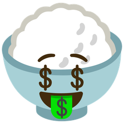 money-mouth face and cooked rice