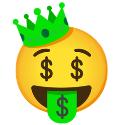 money-mouth face and crown