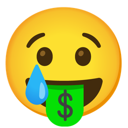 money-mouth face and crying face