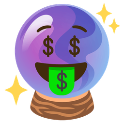 money-mouth face and crystal ball