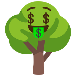 money-mouth face and deciduous tree