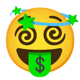 money-mouth face and dizzy