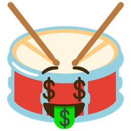 money-mouth face and drum