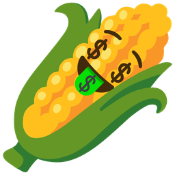 money-mouth face and ear of corn