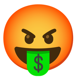 money-mouth face and enraged face