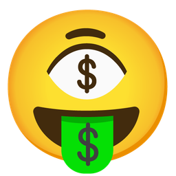 money-mouth face and eye