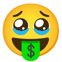 money-mouth face and face holding back tears