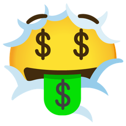 money-mouth face and face in clouds