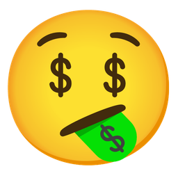 money-mouth face and face with diagonal mouth