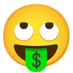 money-mouth face and face with rolling eyes