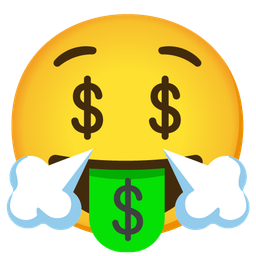 money-mouth face and face with steam from nose