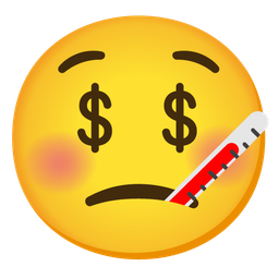 money-mouth face and face with thermometer