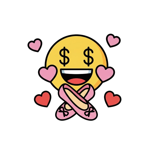 Money-mouth face and Flat shoe