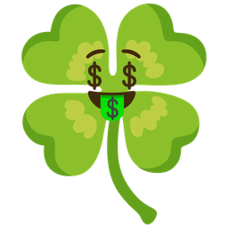 money-mouth face and four leaf clover