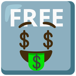 money-mouth face and FREE button