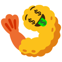 money-mouth face and fried shrimp