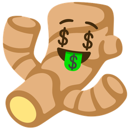 money-mouth face and ginger root