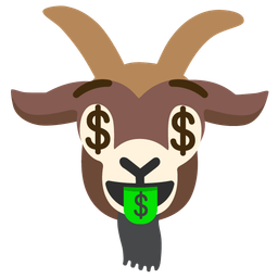 money-mouth face and goat