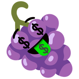money-mouth face and grapes