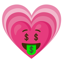 money-mouth face and growing heart