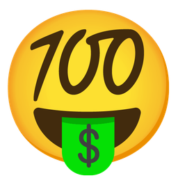 money-mouth face and hundred points