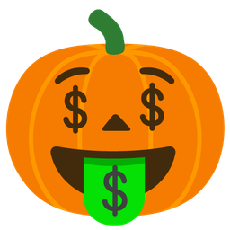 money-mouth face and jack-o-lantern